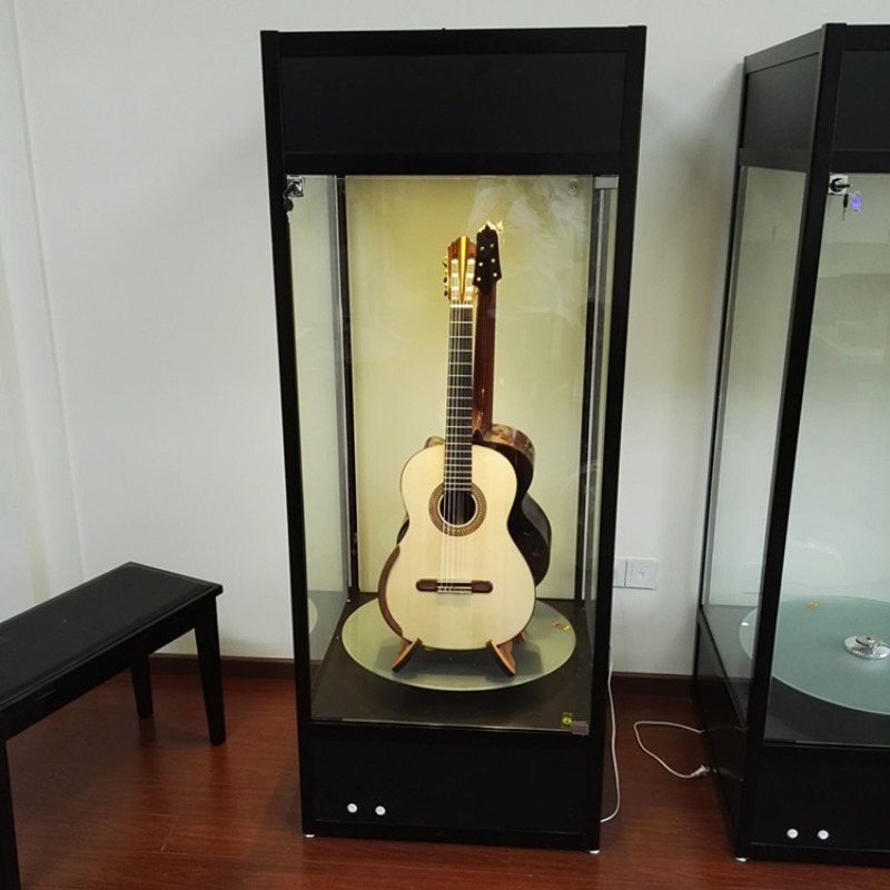 Musical Instrument Glass - Guitar glass display cabinet piano store