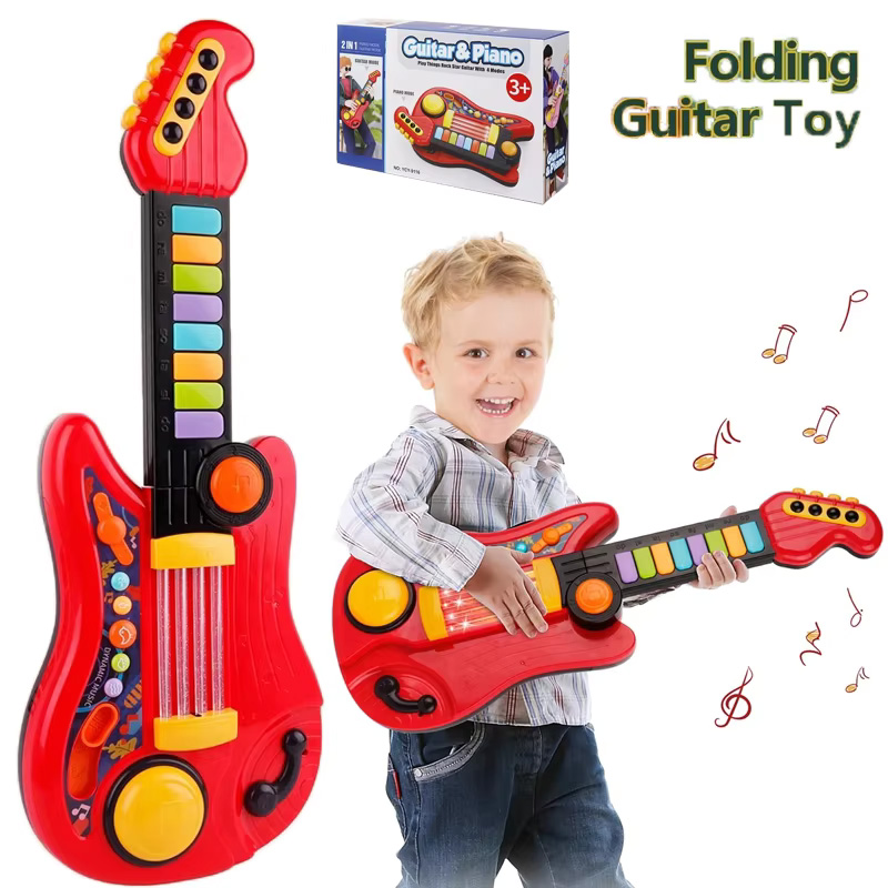 Musical Instrument Harmonium - 2 In 1 Electric Kids Guitar