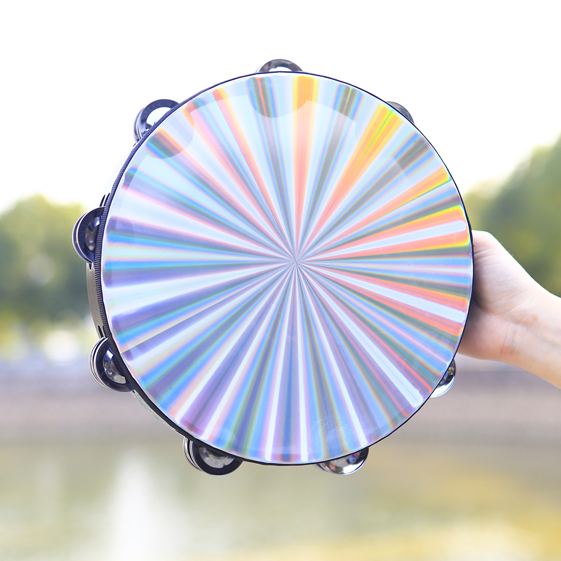 10 Inch Tambourine Hand Crank  - Musical Instrument Harmonium recension och pris