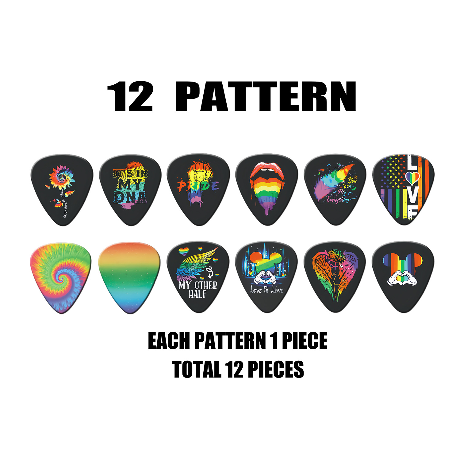 12 Pieces Guitar Picks 0.46mm  - Musical Instrument Organ recension och pris