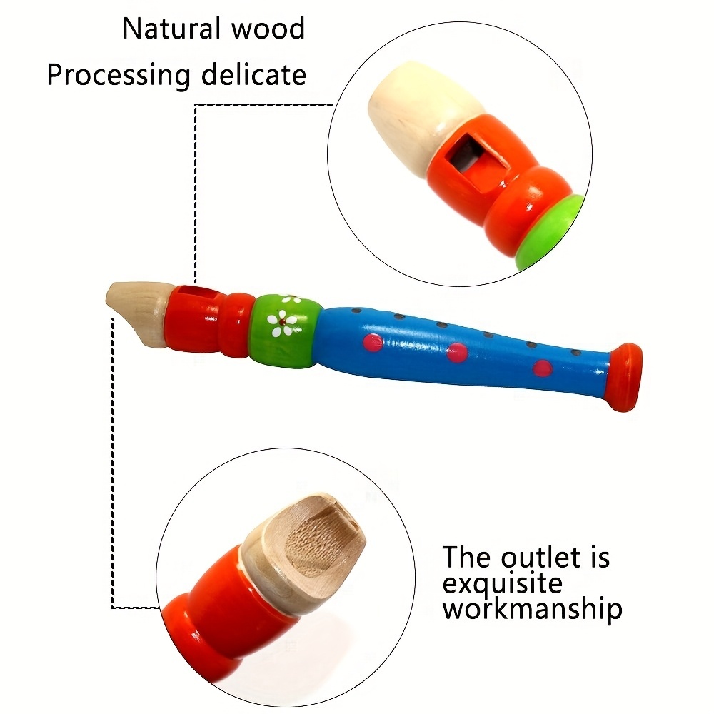 1pc Wooden Flute 6-Hole Colorf - Musical Instrument Piccolo recension och pris