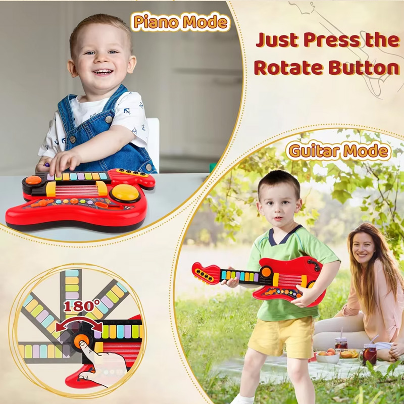 2 In 1 Electric Kids Guitar To - Musical Instrument Harmonium recension och pris