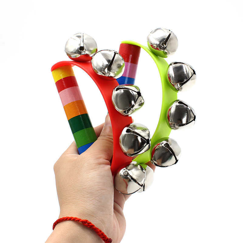 Rainbow Hand Jingle Bells Wood - A Musical Instrument You Shake recension och pris