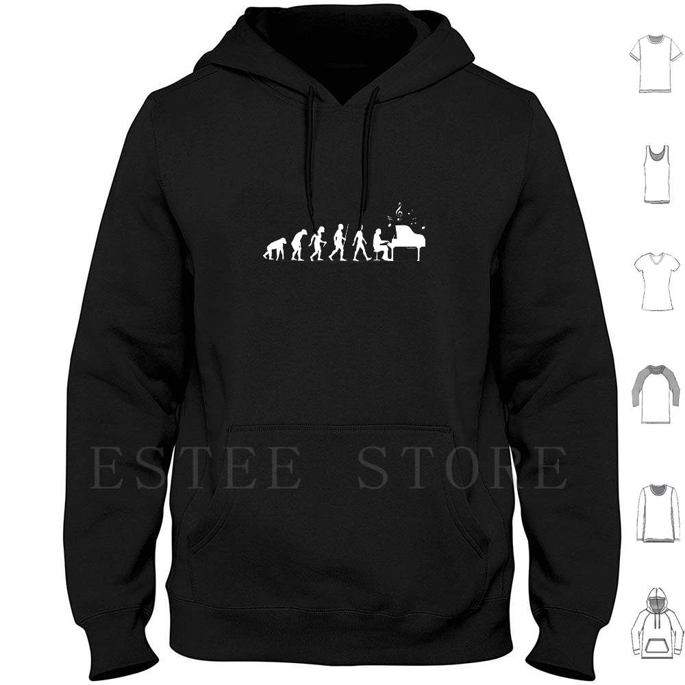 Piano Evolution Hoodie Long Sl - The History Of Musical Instrument recension och pris