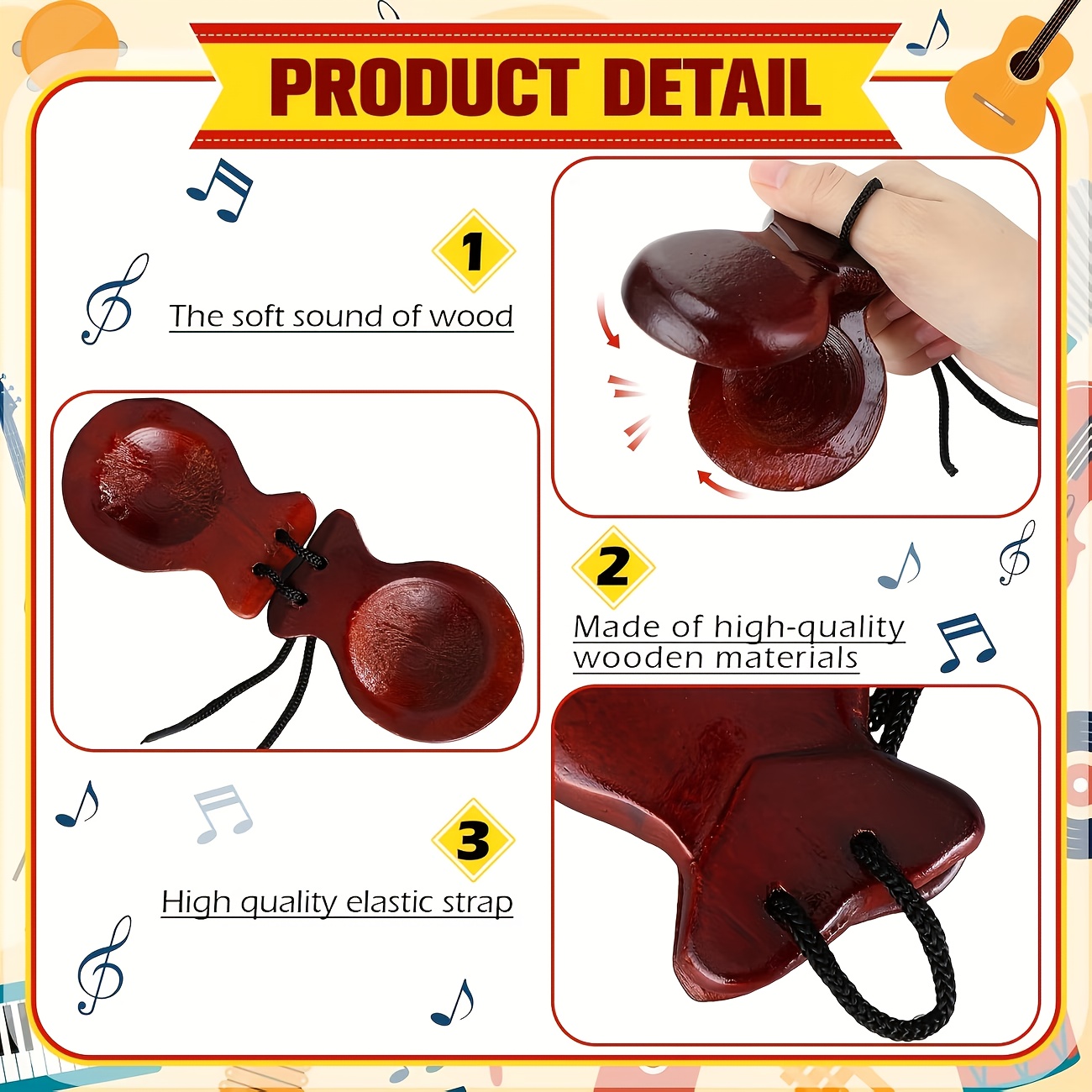 2 Pack Spanish Castanets Flame - Castanet Flamenco recension och pris